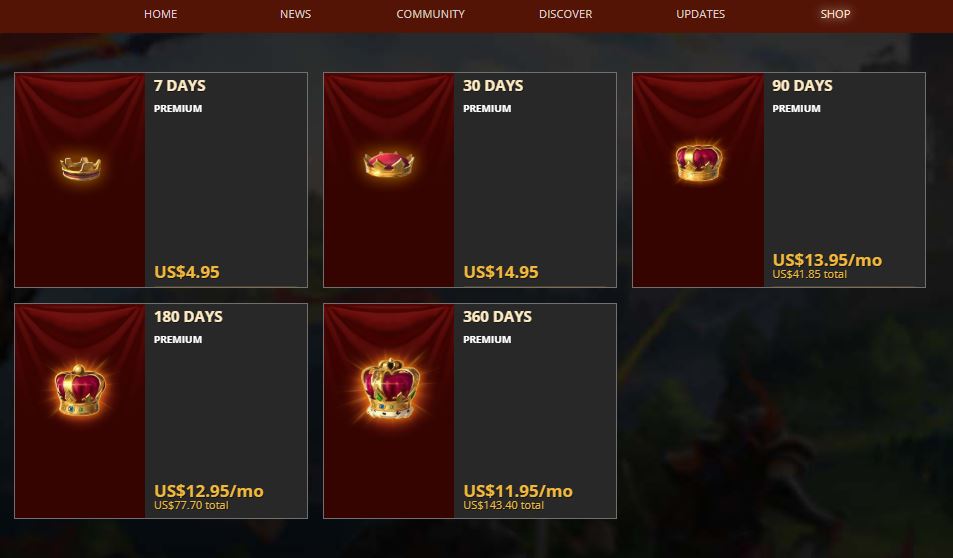 Albion Online Subscription pricing on May 17, 2025