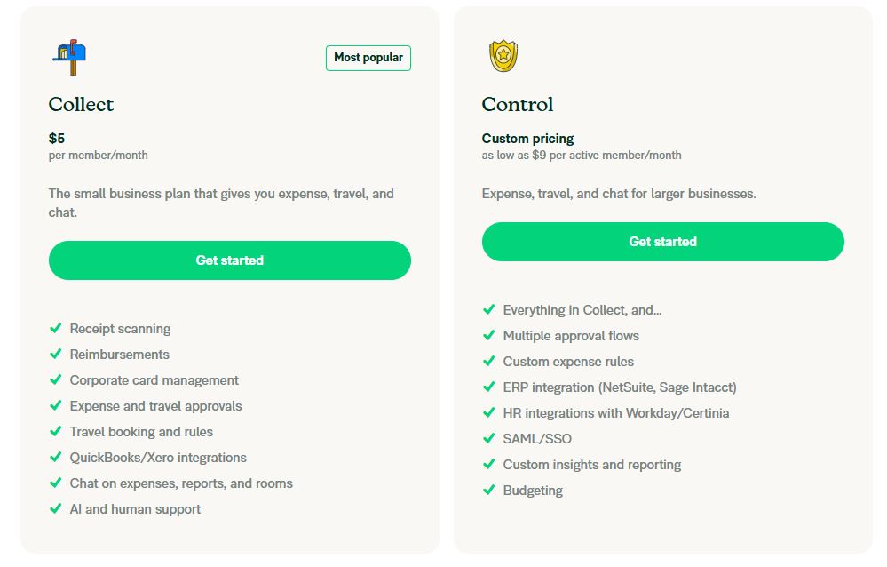 Expensify pricing on May 20, 2025