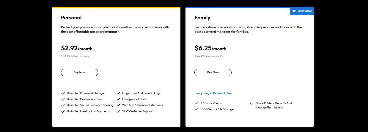 Keeper Security pricing on March 1, 2025