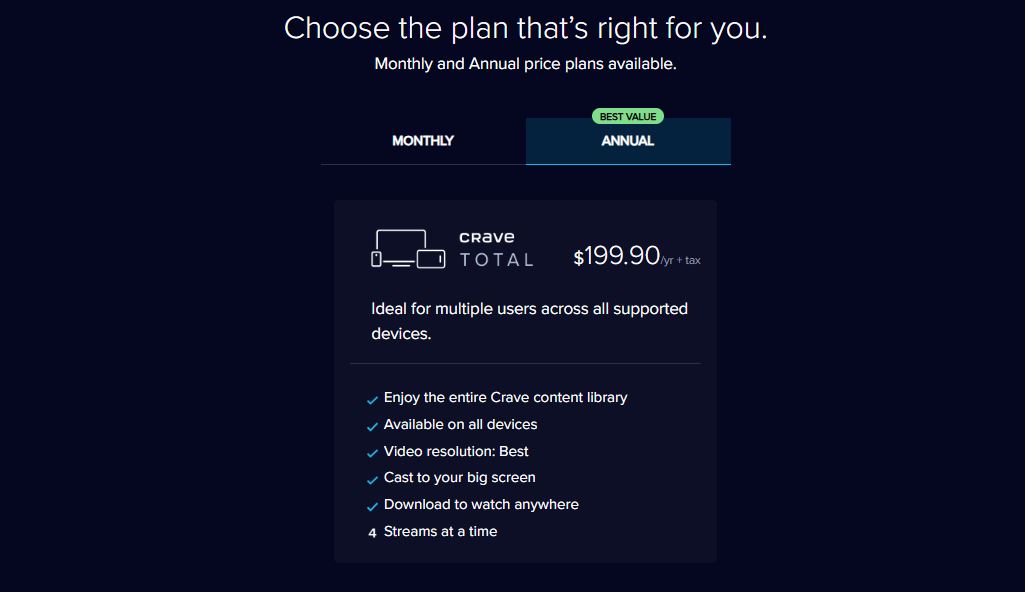 Crave pricing on April 13, 2023