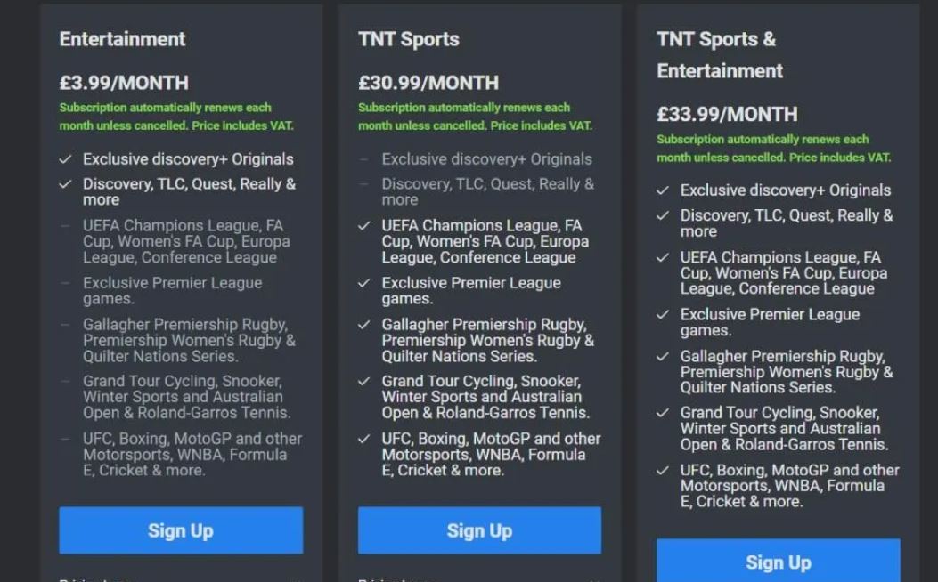 Discovery Plus pricing on July 28, 2025