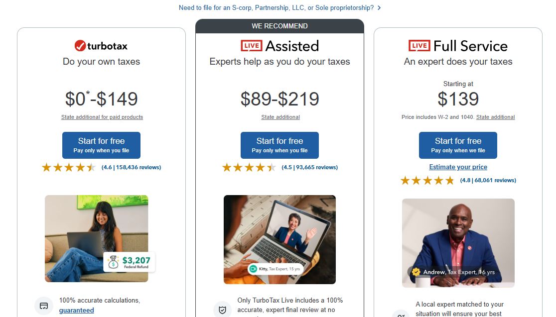 TurboTax pricing on July 30, 2025