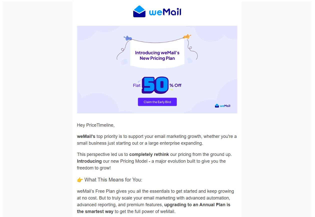 weMail Update on Subscription Price Increase in 2025