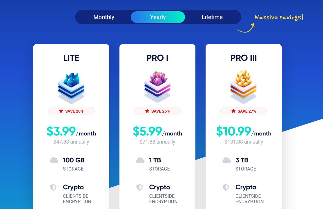 Icedrive pricing on August 22, 2025