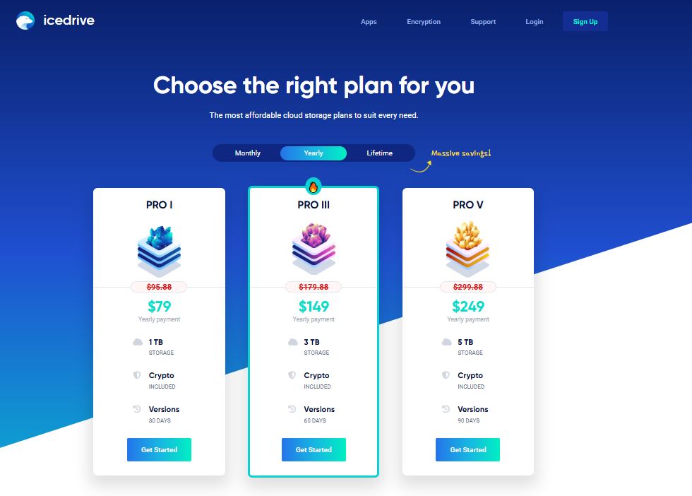 Icedrive pricing on September 15, 2025