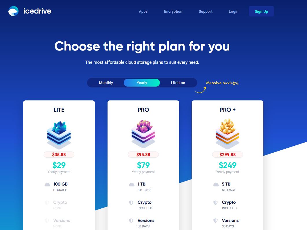Icedrive pricing on September 12, 2025