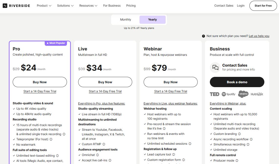 Riverside pricing on September 12, 2025