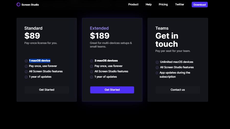 Screen Studio pricing on June 23, 2025