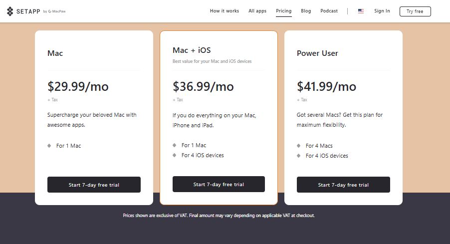 Setapp pricing on September 14, 2025