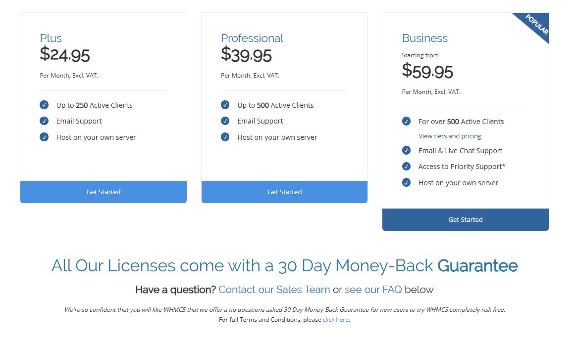WHMCS pricing on August 24, 2024