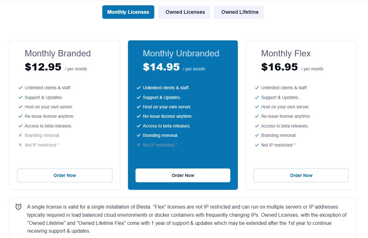 Blesta pricing on August 30, 2025