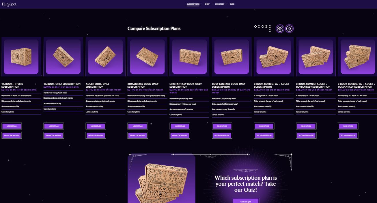 FairyLoot Subscription pricing on December 23, 2025