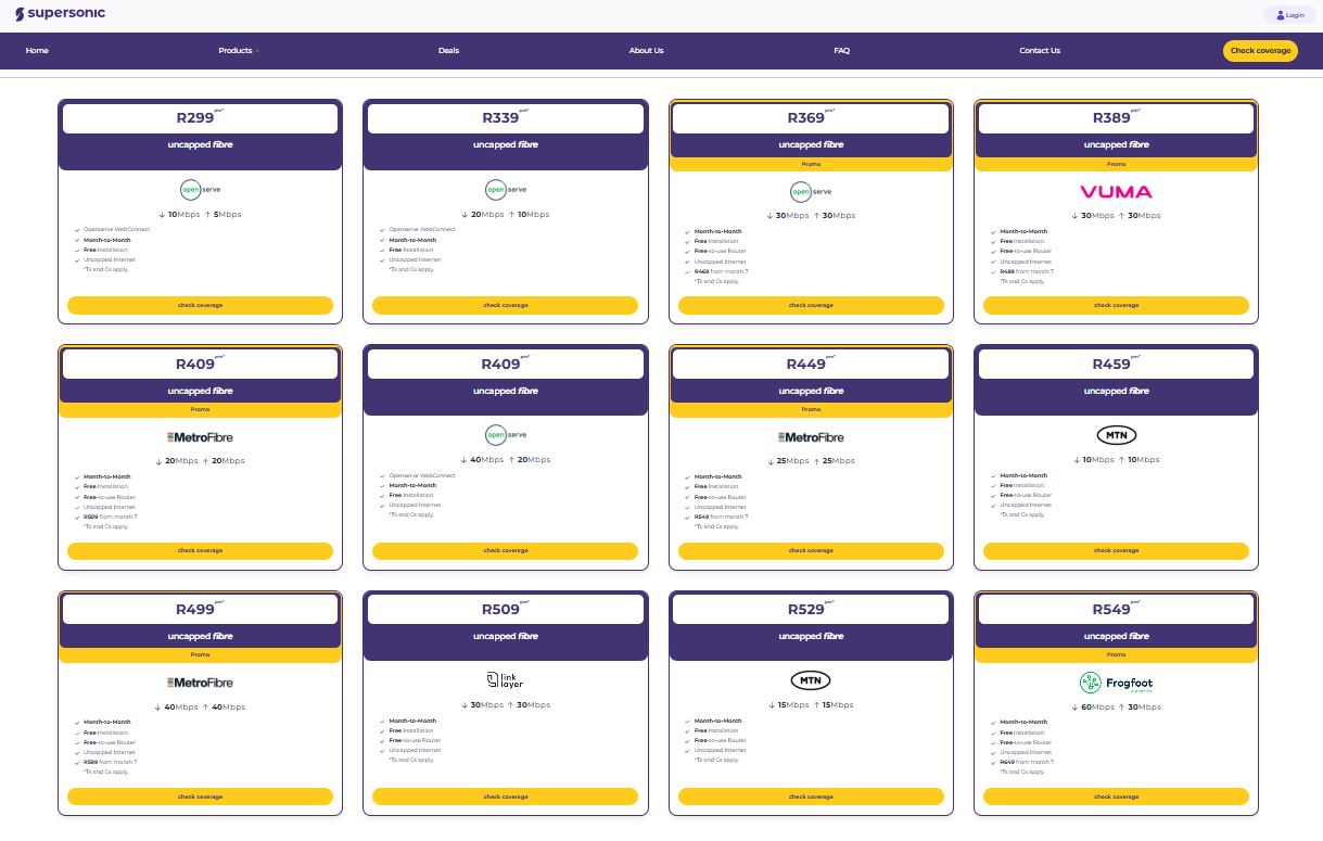 Supersonic Fibre pricing on December 25, 2025