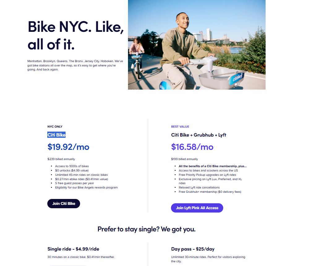Citi Bike pricing on January 29, 2026