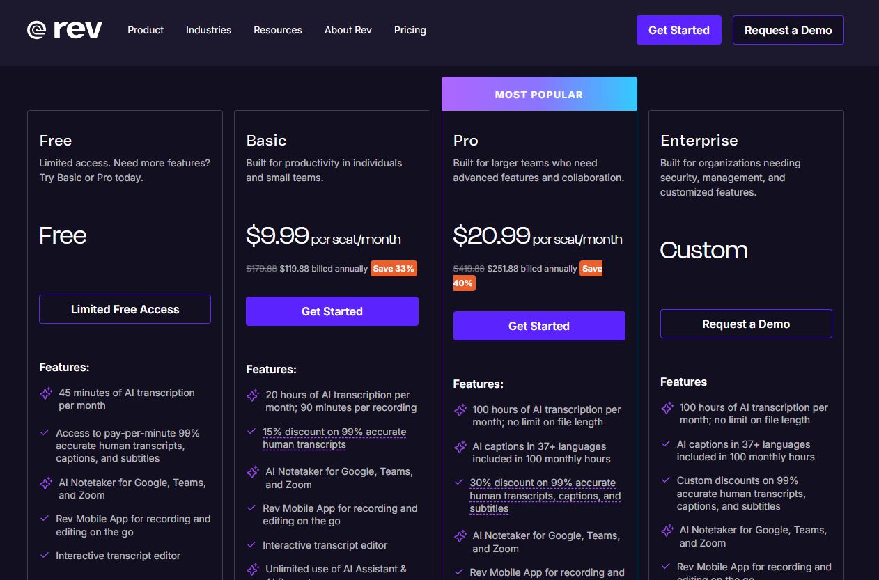 Rev pricing on November 28, 2025
