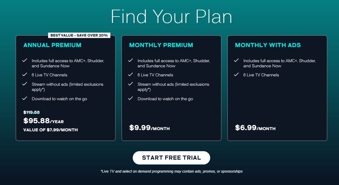 AMC Plus pricing on December 18, 2025