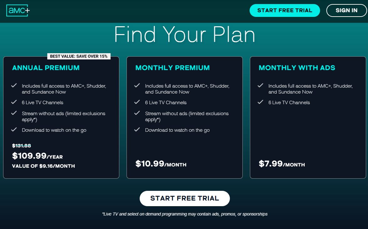 AMC Plus pricing on February 11, 2026